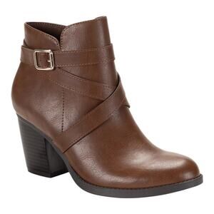 Style & Co Women's Zetaa Strappy Belt Heeled Booties Brown Size 5 M